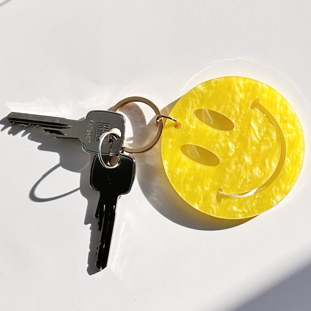 XL Schlüsselanhänger Happy, gelb