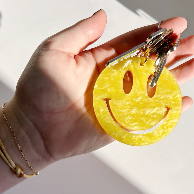 XL Schlüsselanhänger Happy, gelb