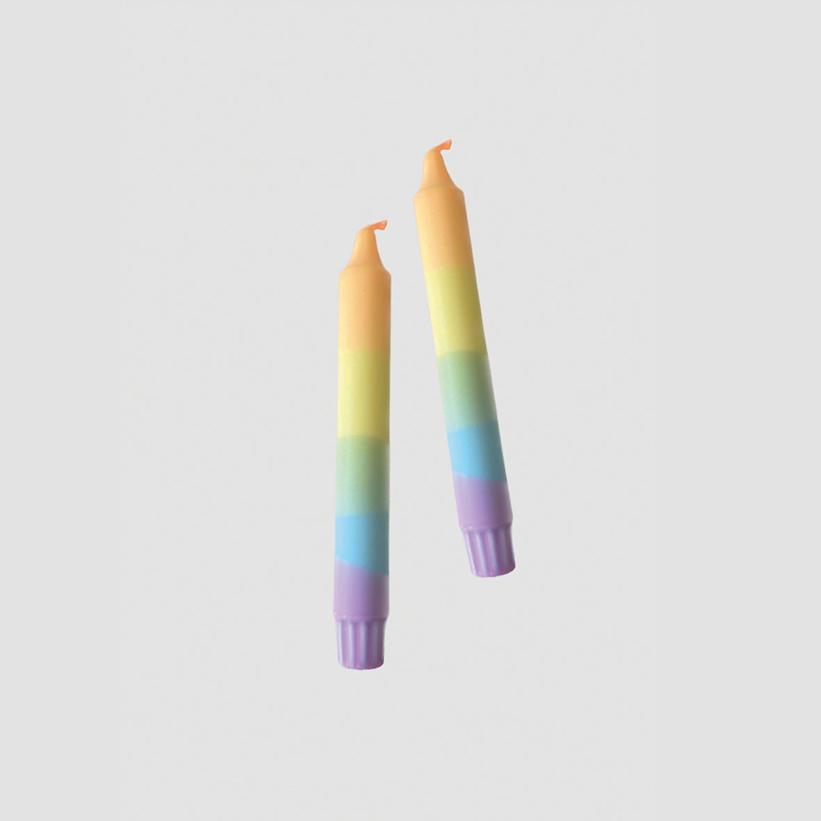 Dip-Dye Kerzen Rainbow, 2 Stück